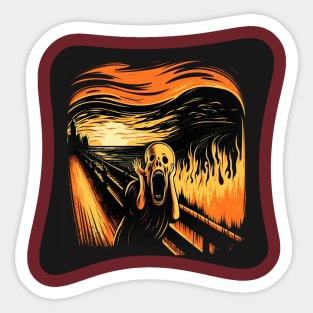 Handsome illustration of The Scream by Edvard Munch Sticker